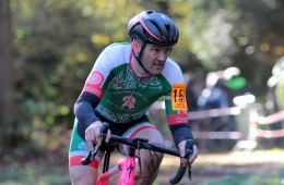 Alan Bingham leading Round 7 of the Ulster Cyclocross League
